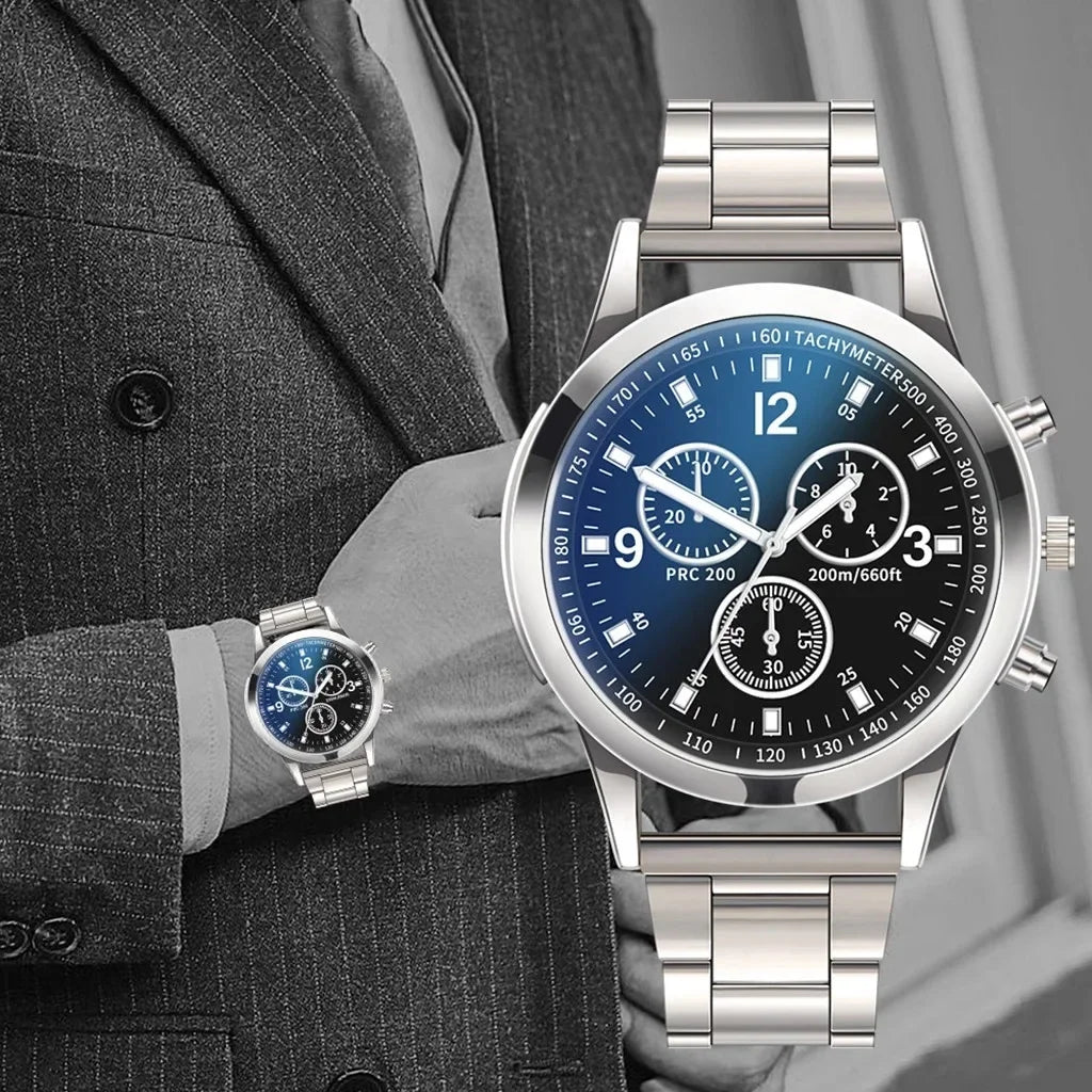 Men's Luxury Stainless Steel Quartz Watch – Business & Casual