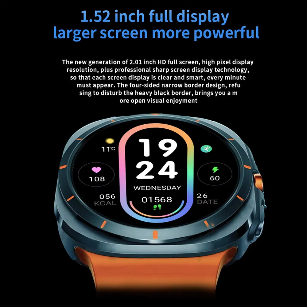 LAXASFIT 2025 Men's Smartwatch – 1.52" HD, Bluetooth, Fitness & Sports