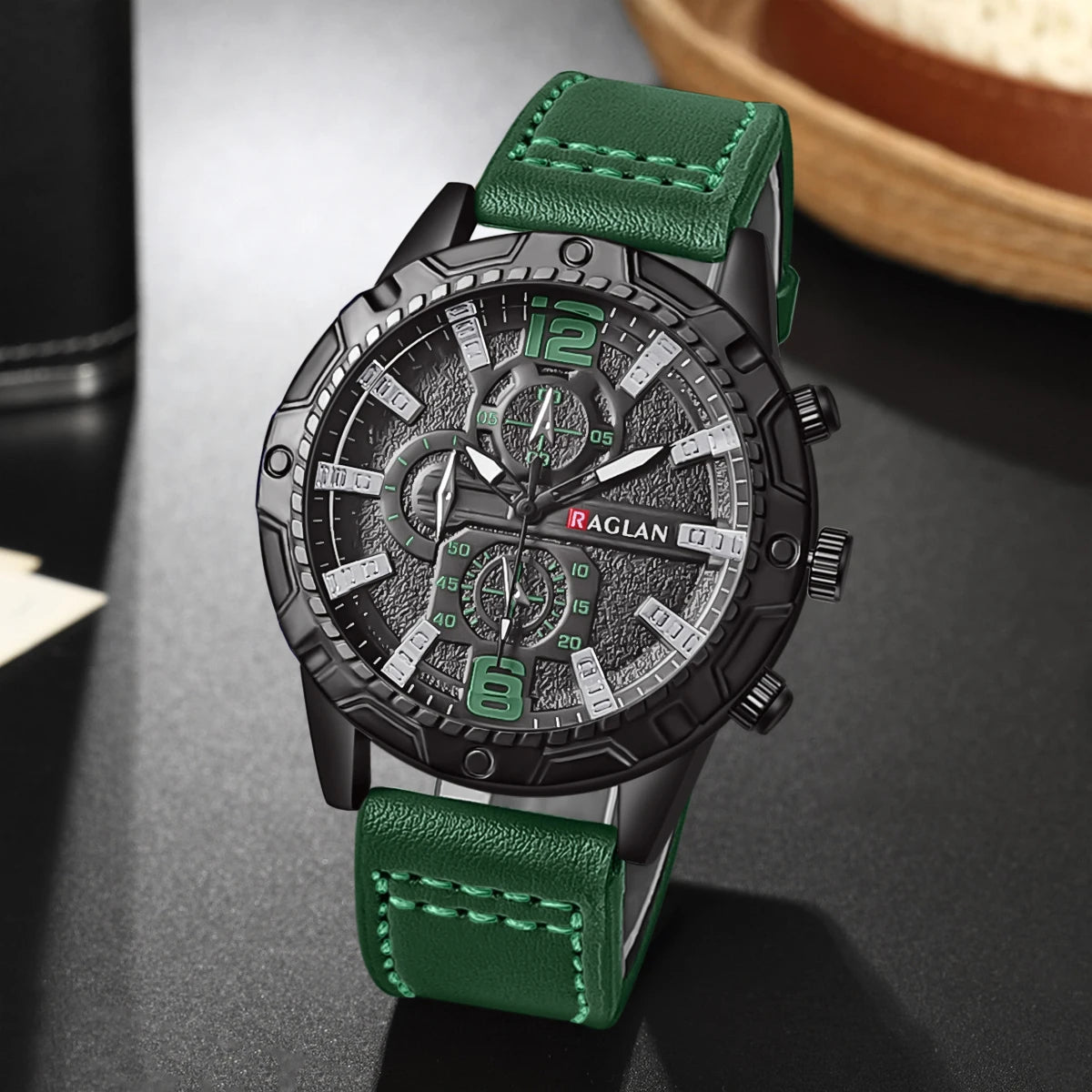 Business Men's Leather Digital Quartz Watch
