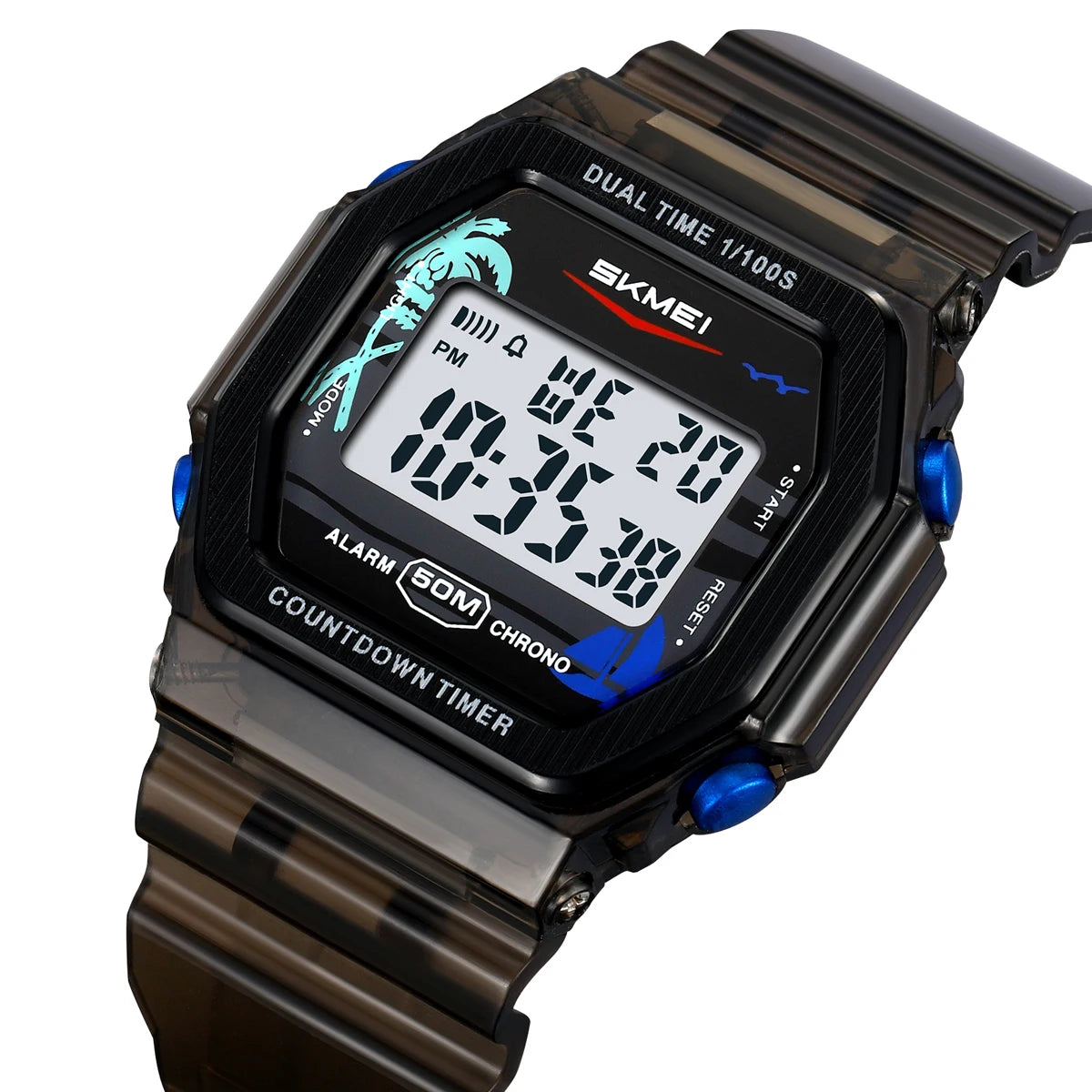 SKMEI EL Light Digital Electronics Wristwatches For Men Women Students Simple Waterproof Sports Count down timer Watches Reloj