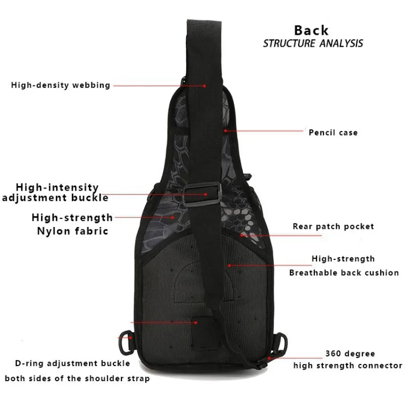 Hiking Trekking Backpack Sports Climbing Shoulder Bags Camping Hunting Daypack Fishing Outdoor Crossbody Bag