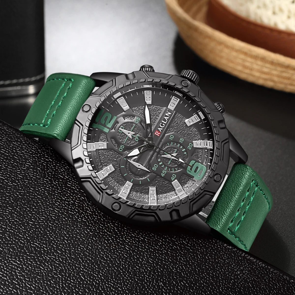 Business Men's Leather Digital Quartz Watch