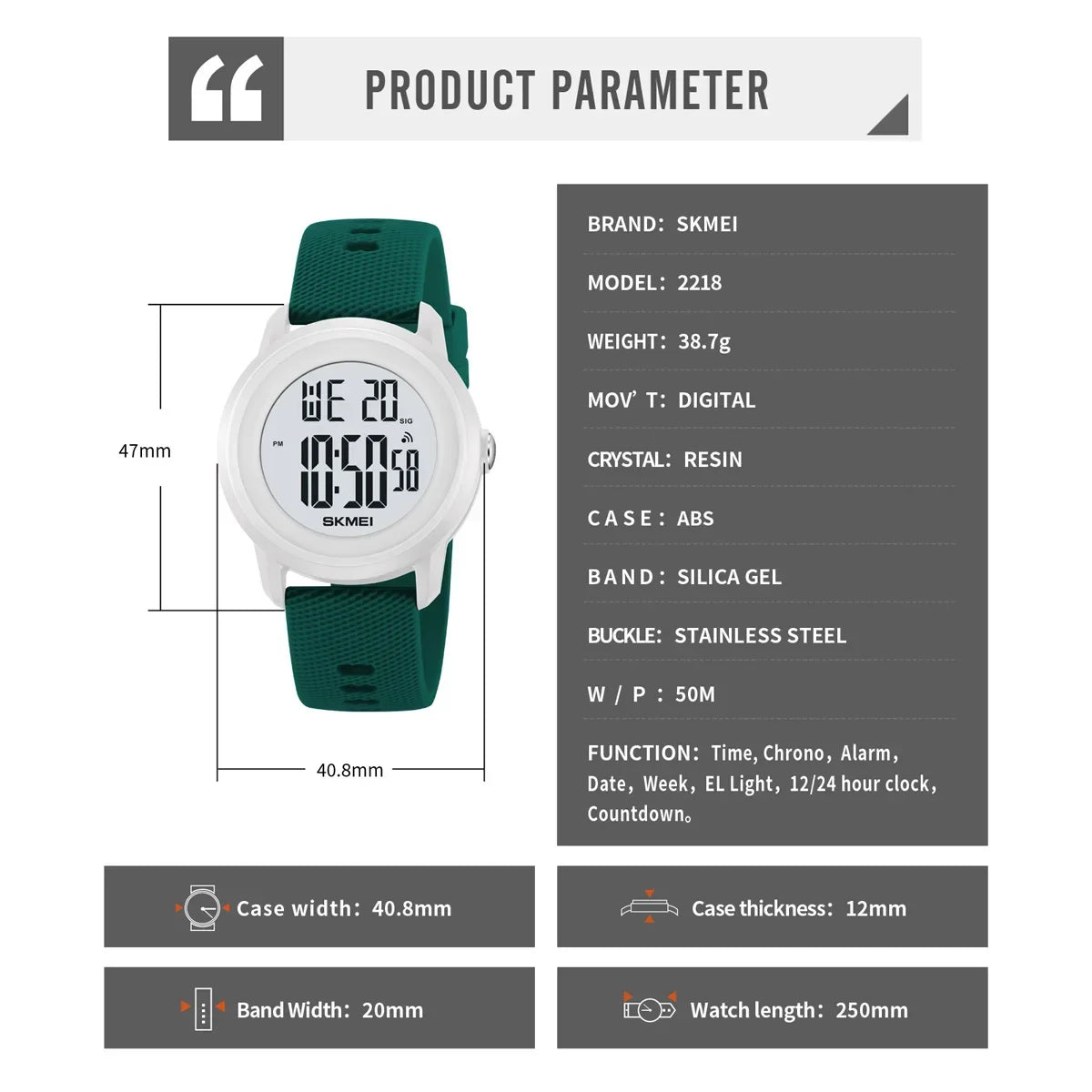 SKMEI 2218 Luxury Digital Watches for Women Men Waterproof Sports LED Display Mens Womens Wristwatches Alarm Reloj De Mujer 1893