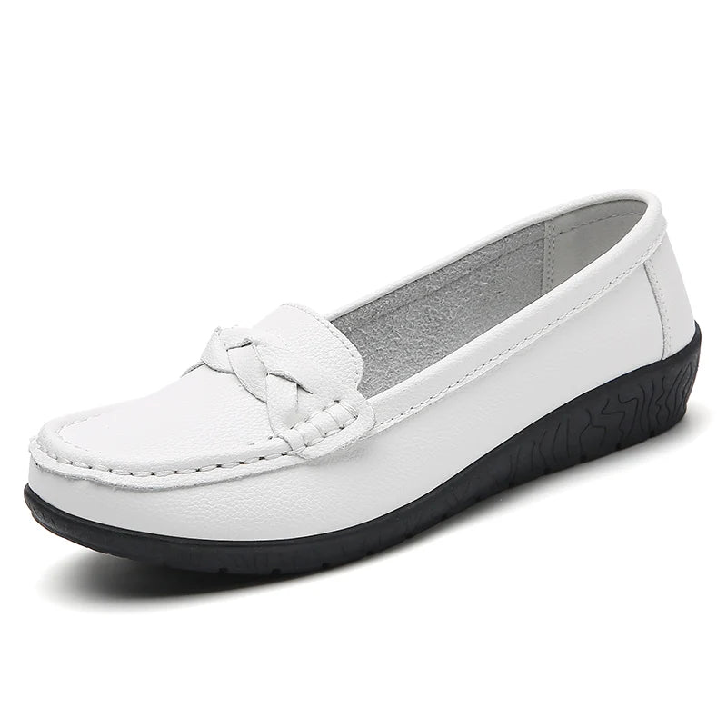 Leather Fashion Comfortable Shoes Women Slip