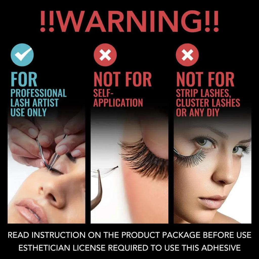 Extra-strong waterproof lash glue – fast drying, long-lasting hold.