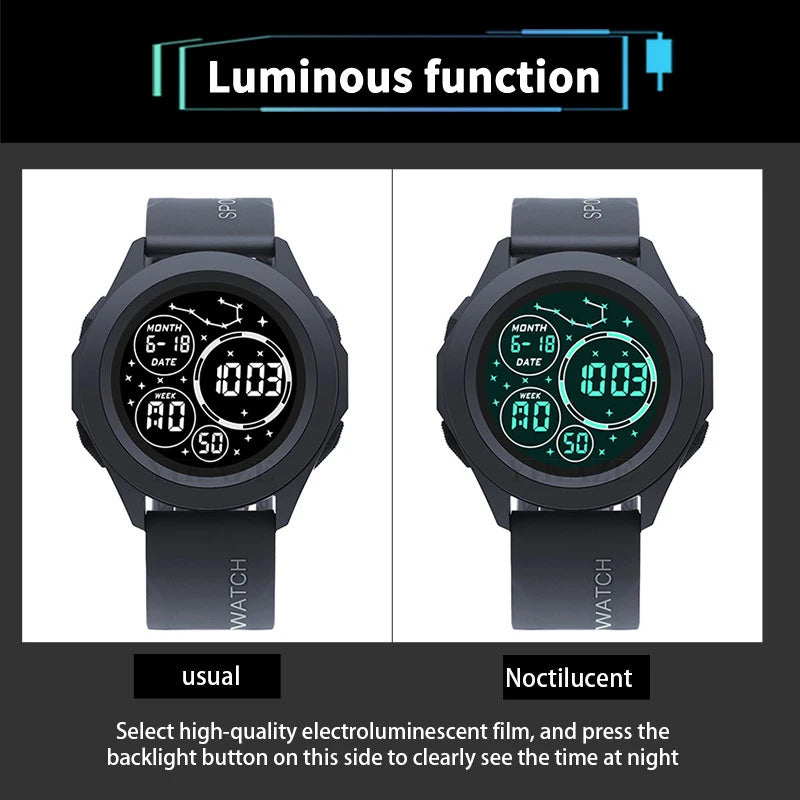 Sport Watch for Man Digital Wristwatch Stopwatch Luminous Date Week Waterproof Men's Military Clock Electronic Watch Relogio New
