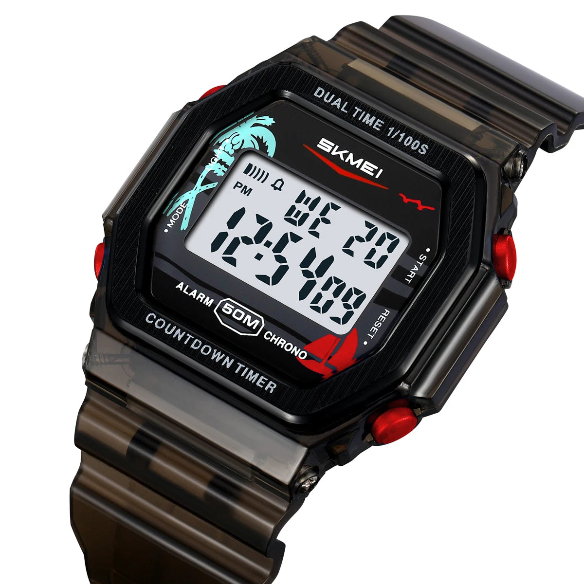 SKMEI EL Light Digital Electronics Wristwatches For Men Women Students Simple Waterproof Sports Count down timer Watches Reloj