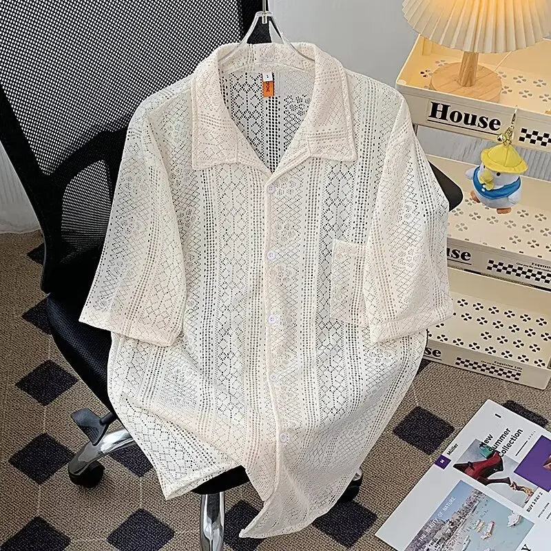 Vintage Hollow-Out Summer Shirt