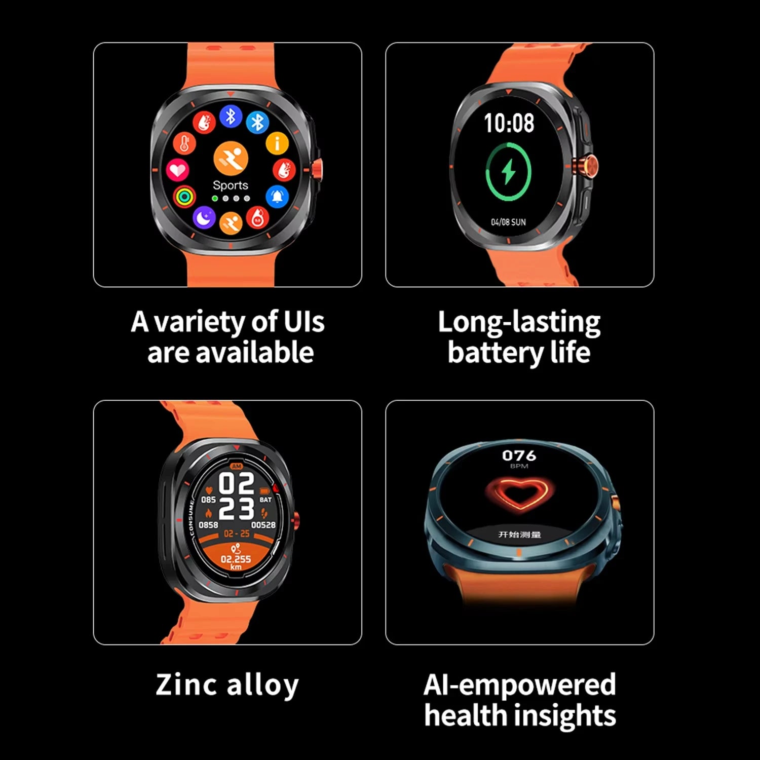 LAXASFIT 2025 Men's Smartwatch – 1.52" HD, Bluetooth, Fitness & Sports