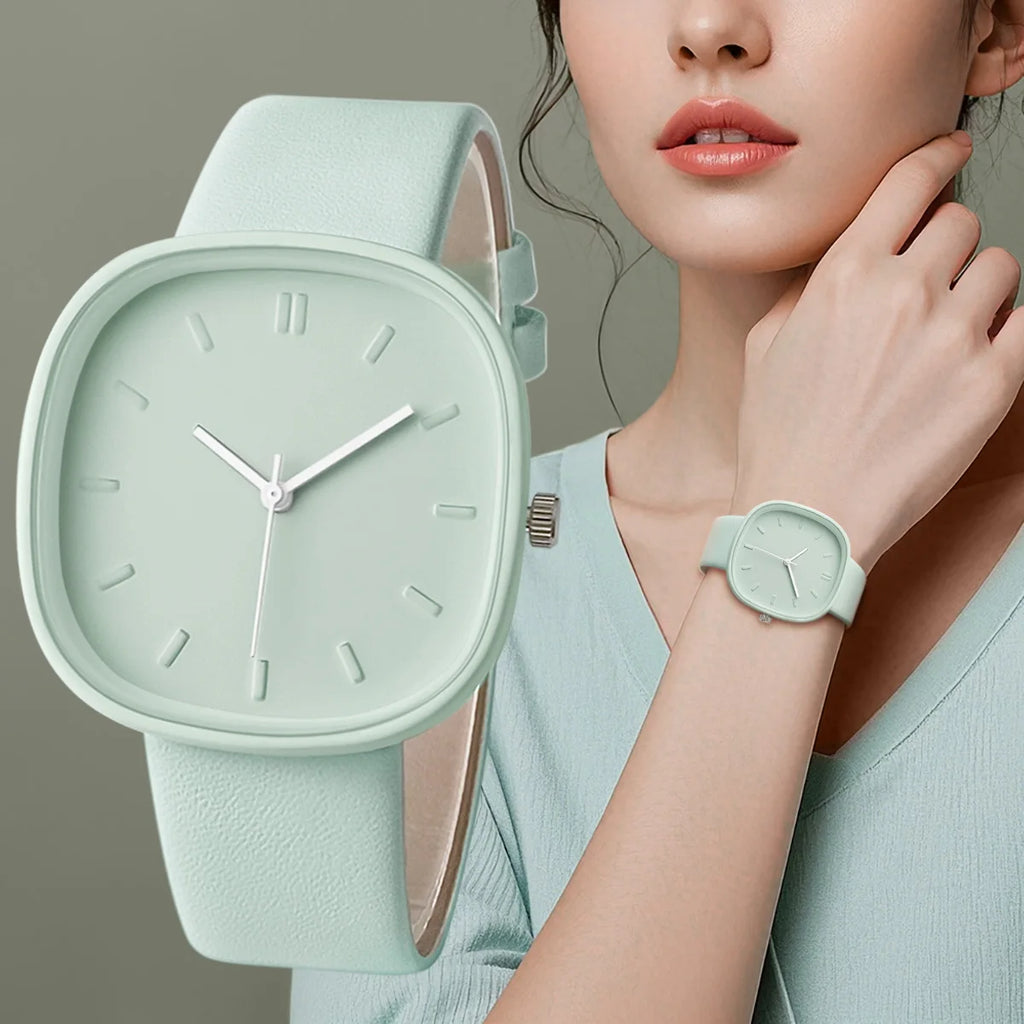 Fashionable Luxury Popular Minimalist PU Leather Quartz Women's Watch Bracelet Holiday Gift