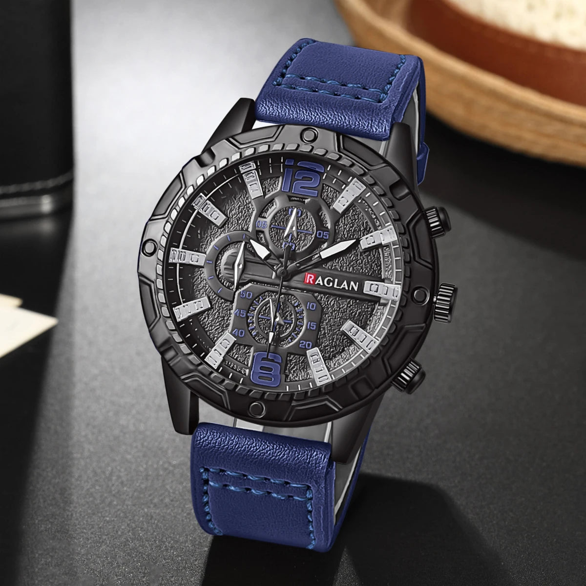 Business Men's Leather Digital Quartz Watch