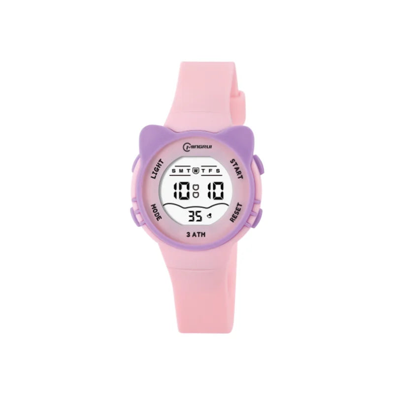 Kids Watch Girls Boys Pink Cute Meow Star Watches Children Sstudent Fashion Waterproof Alarm Clock Digit Electronic Watch Gift