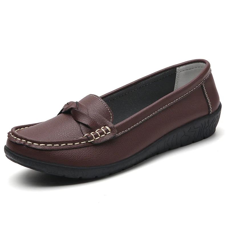 Leather Fashion Comfortable Shoes Women Slip