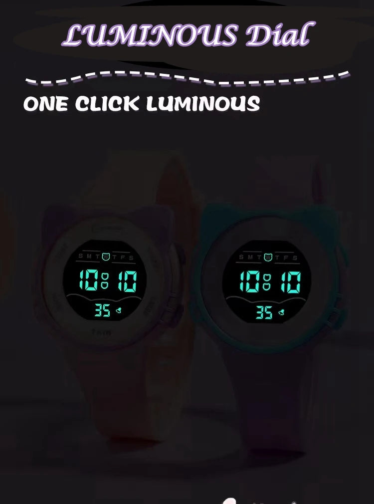 Kids Sport Watches Pink Sport Children Digital Watch For Boys Girls 30M Waterproof Alarm Stopwatch Student Electronic Wristwatch