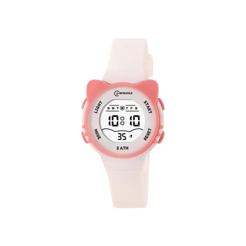 Kids Watch Girls Boys Pink Cute Meow Star Watches Children Sstudent Fashion Waterproof Alarm Clock Digit Electronic Watch Gift