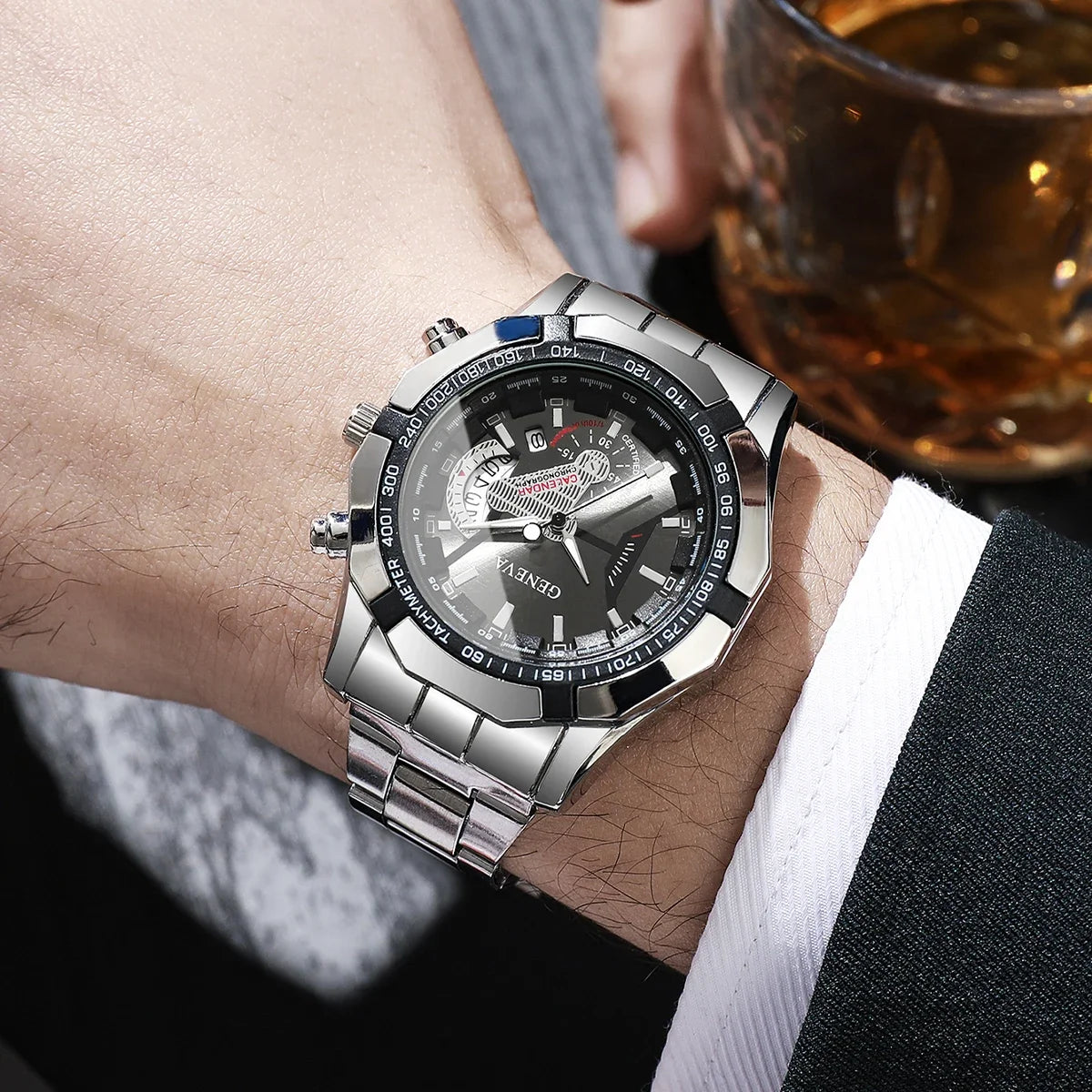 1PC Surprise Mystery Watch Blind Box-Luxury Large Dial Men Business Watches Fashion Calendar Quartz Watch（Without Box）