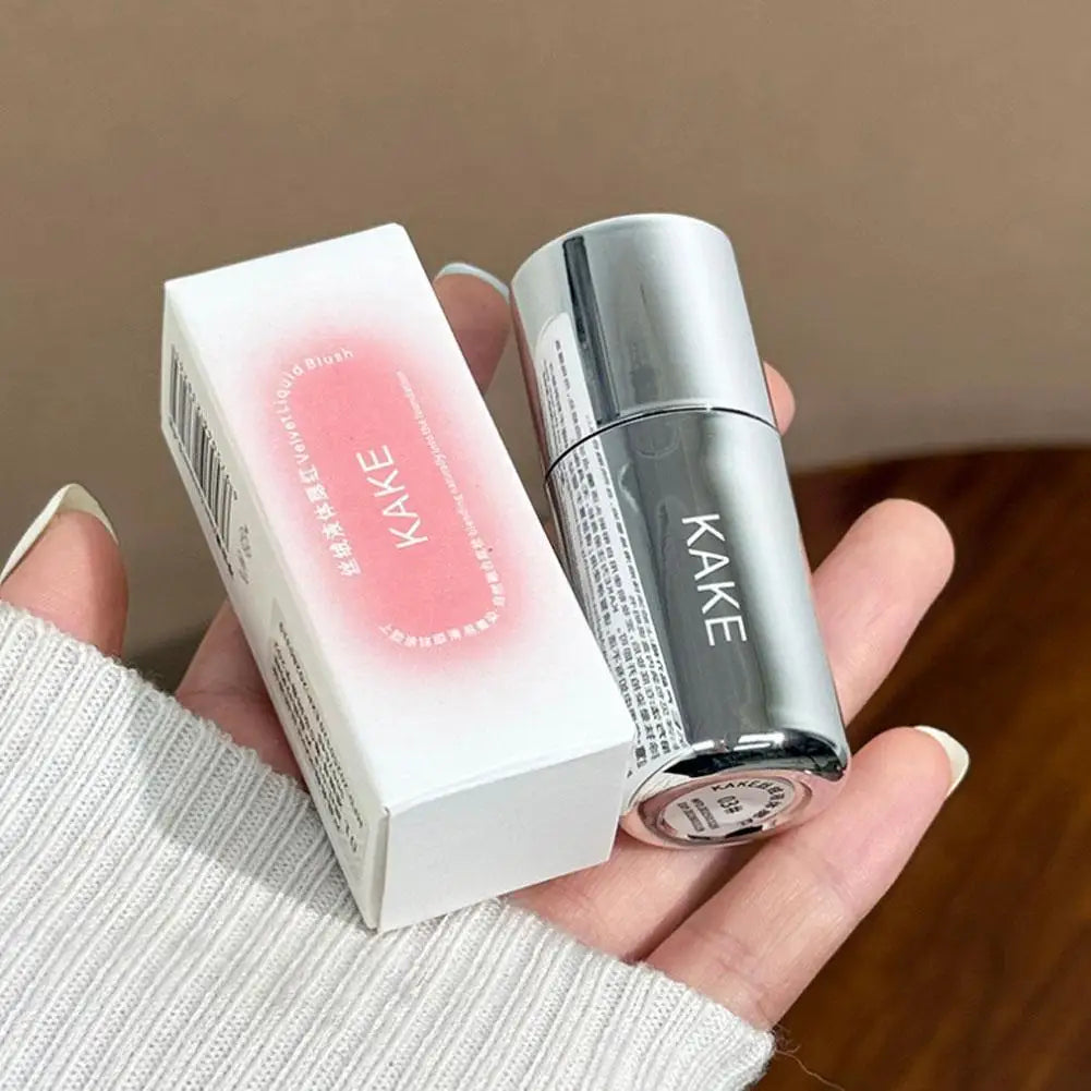 Velvet liquid matte blush with sponge head – natural, long-lasting glow.