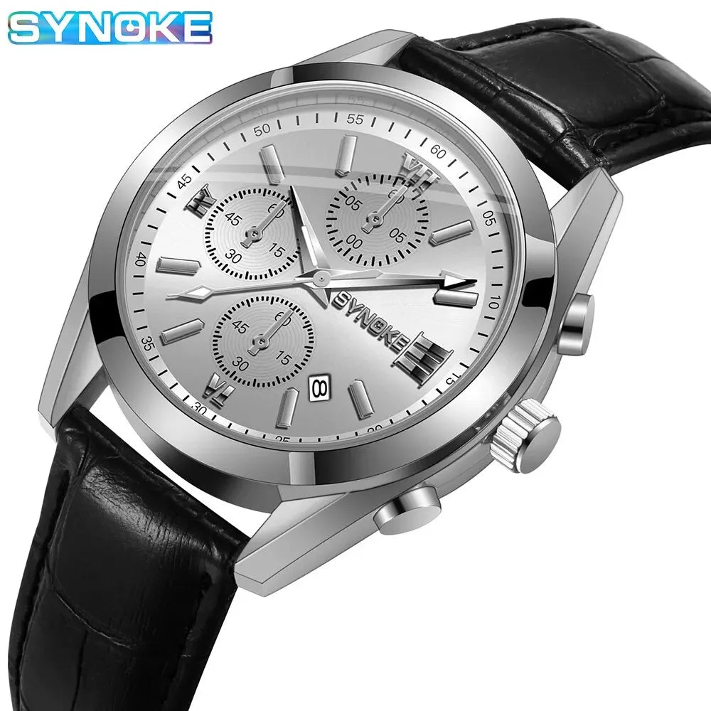 SYNOKE Men’s Quartz Watch – Fashion, Waterproof, Night Glow & Calendar