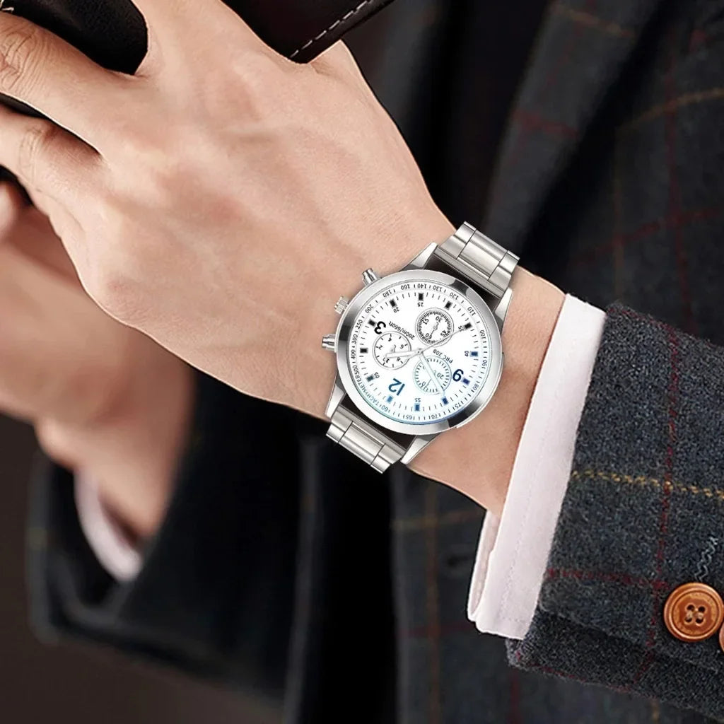 Men's Luxury Stainless Steel Quartz Watch – Business & Casual
