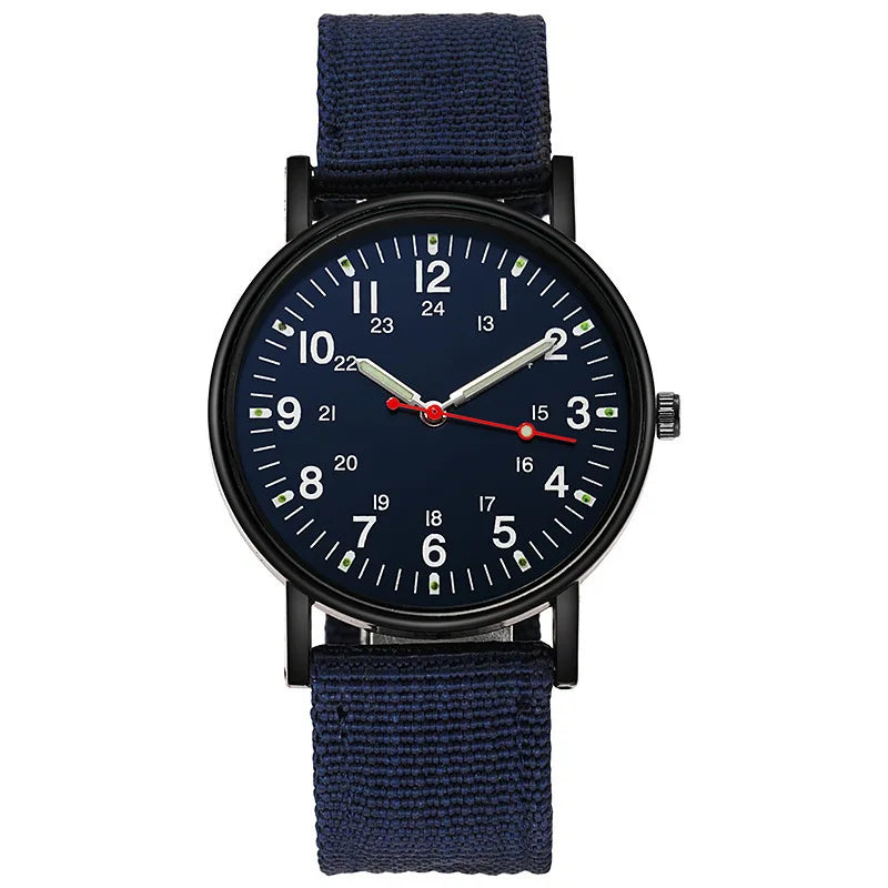 YIKAZE Military Men's Watches Luminous Shock Resistant Men Sports Watches Canvas Strap Simple Outdoor Quartz Wristwatch for man