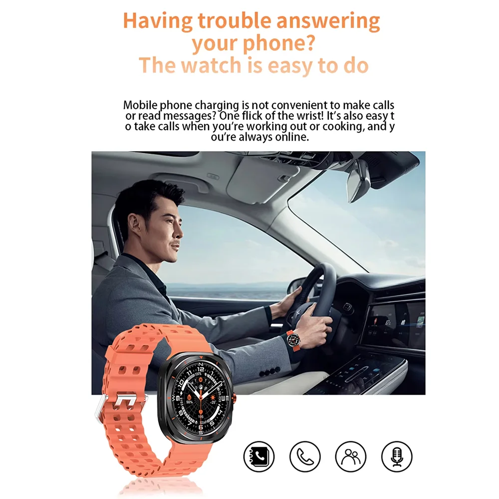 LAXASFIT 2025 Men's Smartwatch – 1.52" HD, Bluetooth, Fitness & Sports