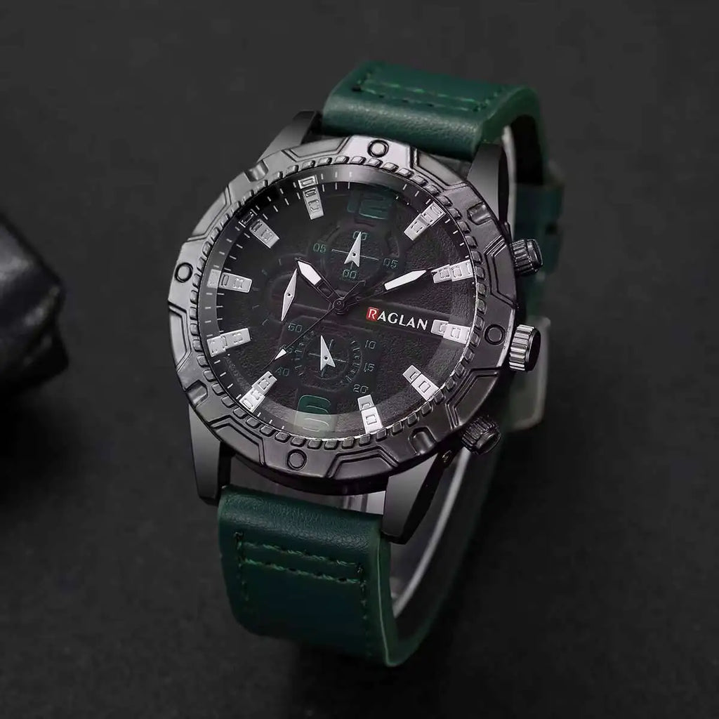 Fashion Leather Strap Men Quartz Watch Casual Large Dial Sports Wristwatch for Mens Clock Reloj Hombre（Without Box）