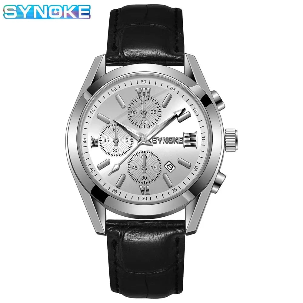 SYNOKE Men’s Quartz Watch – Fashion, Waterproof, Night Glow & Calendar