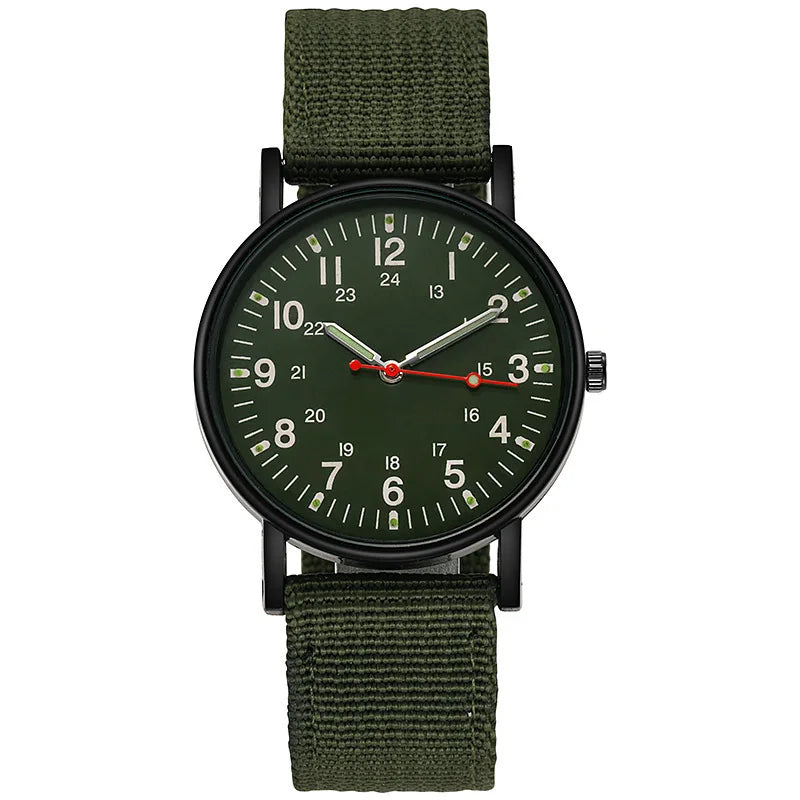 YIKAZE Military Men's Watches Luminous Shock Resistant Men Sports Watches Canvas Strap Simple Outdoor Quartz Wristwatch for man