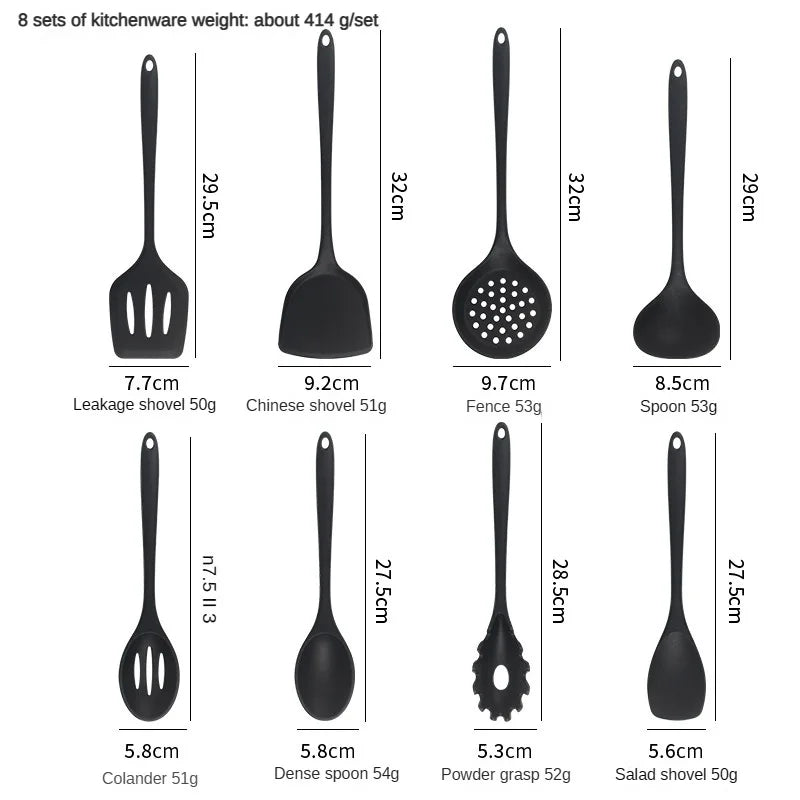 8Pcs Silicone Kitchen Utensil Set
