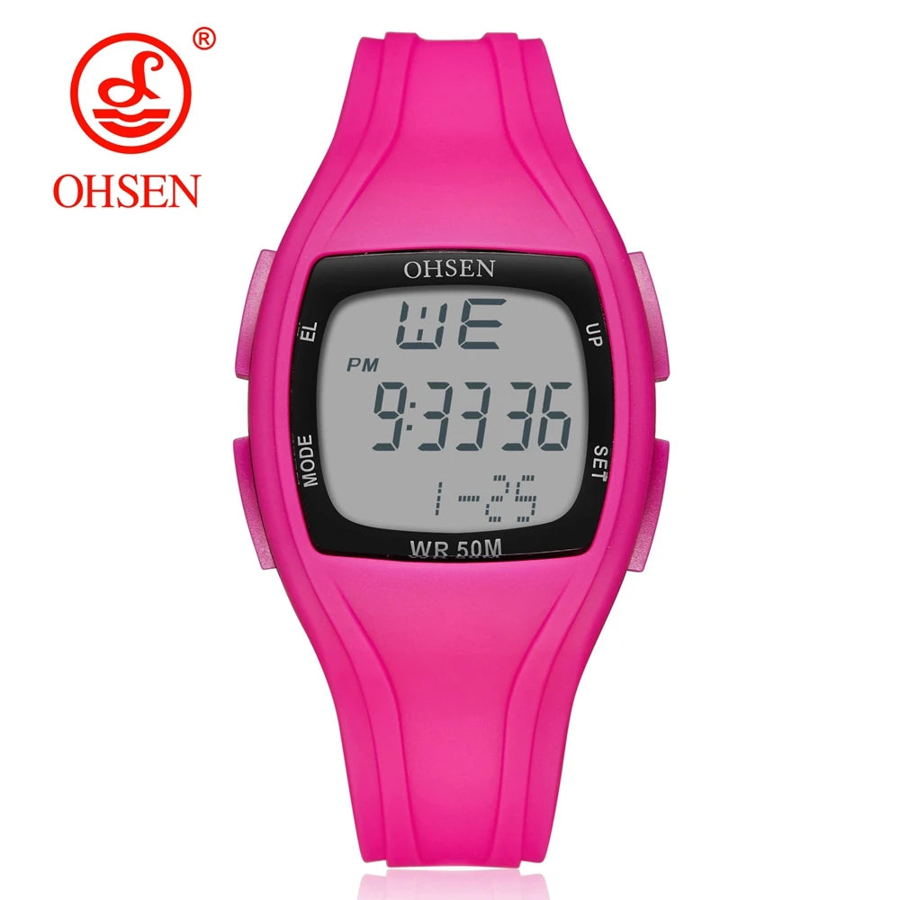 Digital Led Women Sport watches Fashion Purple silicone waterproof Lady Watch Lover Couple Wristwatch for Men relogio feminino