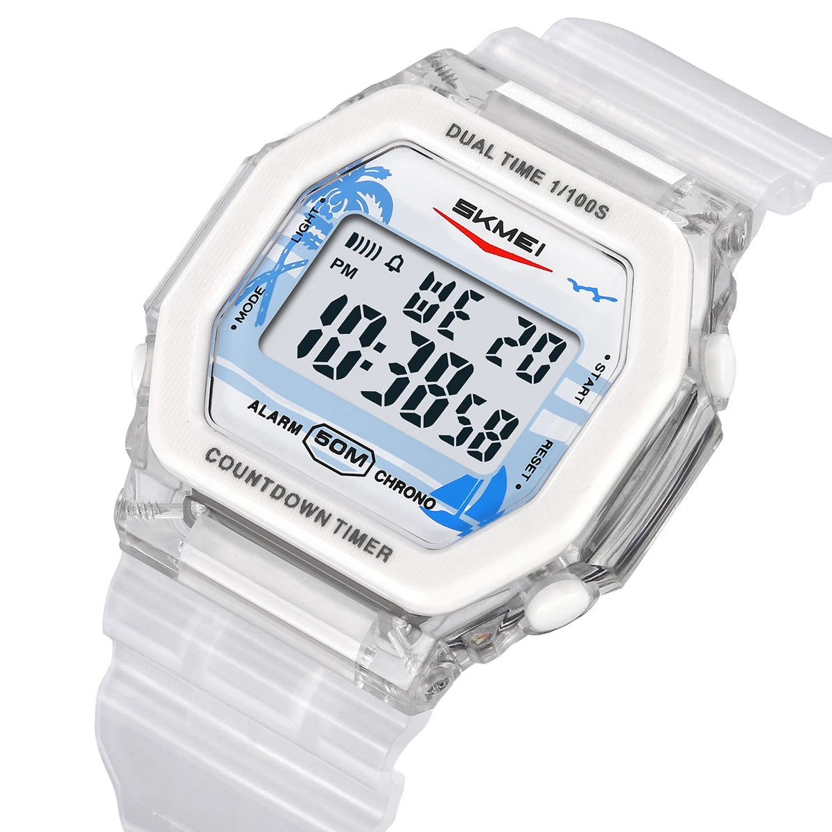 SKMEI EL Light Digital Electronics Wristwatches For Men Women Students Simple Waterproof Sports Count down timer Watches Reloj