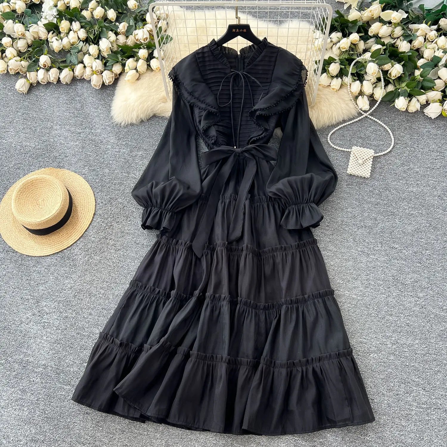 Dress Women Long Dresses Party Night Vestidos Streetwear V Neck Full Sleeve High Waist Elegant Splice Y2k Work Summer 2025