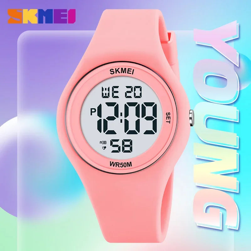 SKMEI 2317 Luxury Waterproof Sports Countdown LED Display Girls Ladies Wristwatches Alarm Digital Watch for Women Reloj Mujer