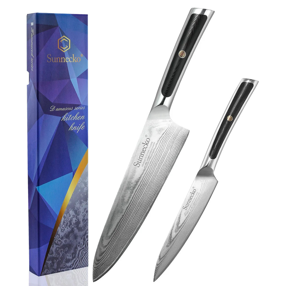 Sunnecko Damascus Knife Set