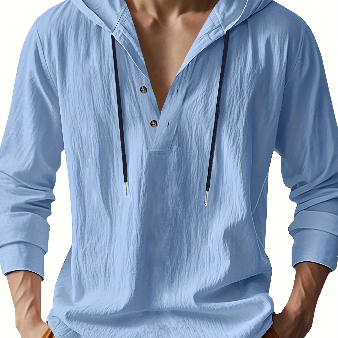 Men's Linen Henley Shirt