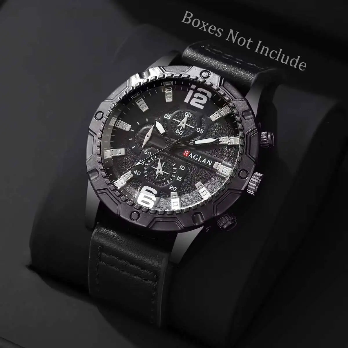 Fashion Leather Strap Men Quartz Watch Casual Large Dial Sports Wristwatch for Mens Clock Reloj Hombre（Without Box）