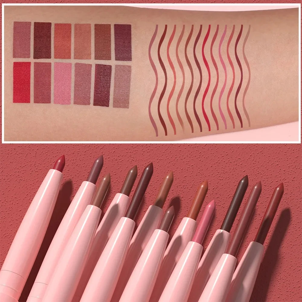Tapered Lip Liner Pencil – Matte Red/Brown, Long Lasting & Waterproof