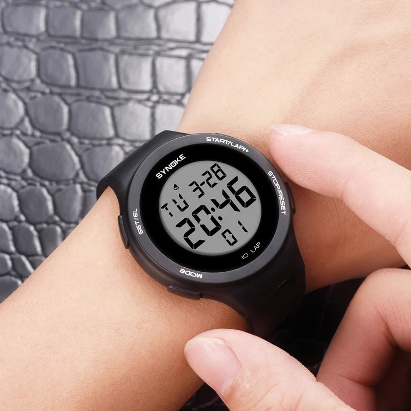 SYNOKE Women's Watches Thin Luxury Swim Waterproof Digital Sport Watch For Men LED Electronic Clock Multifunc Diving Wristwatch