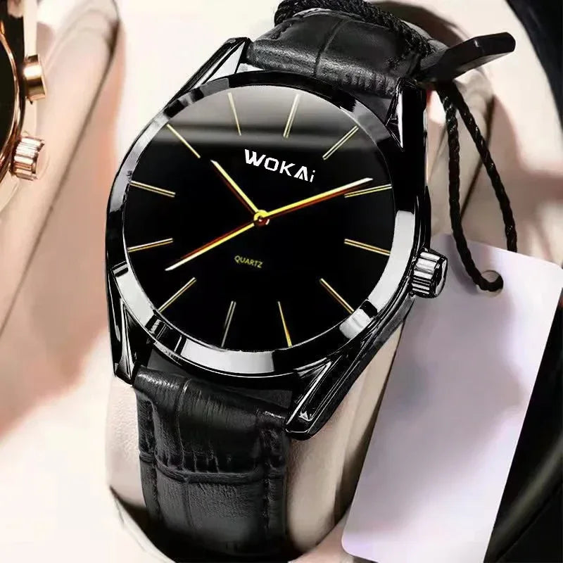 2025 Mens Watch Chronograph Moon Phase Pattern Luminous Top Luxury Sport Male Wristwatch Leather Men Quartz Watches Casual Clock