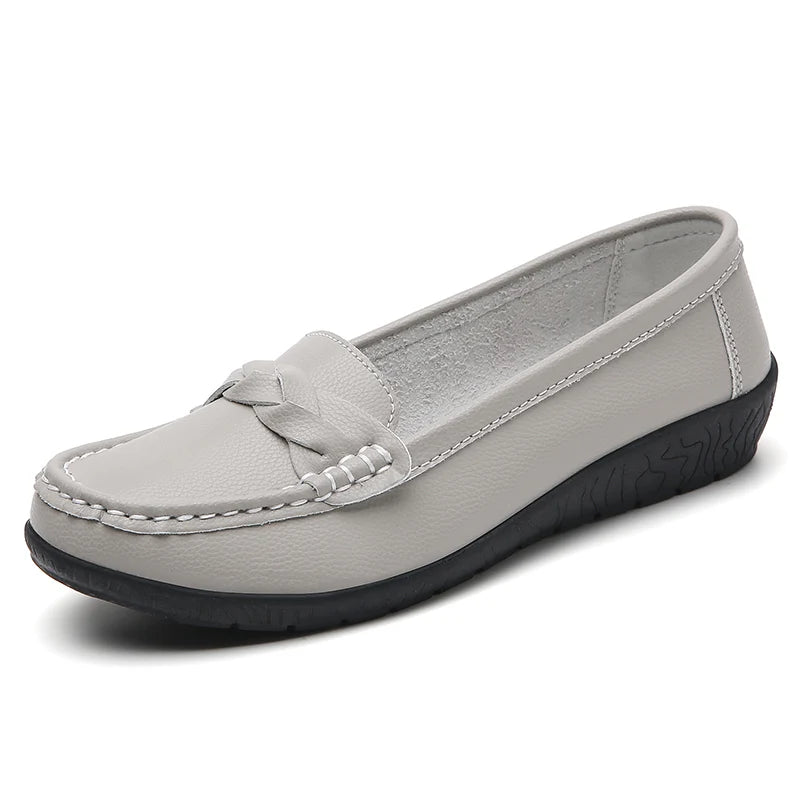 Leather Fashion Comfortable Shoes Women Slip