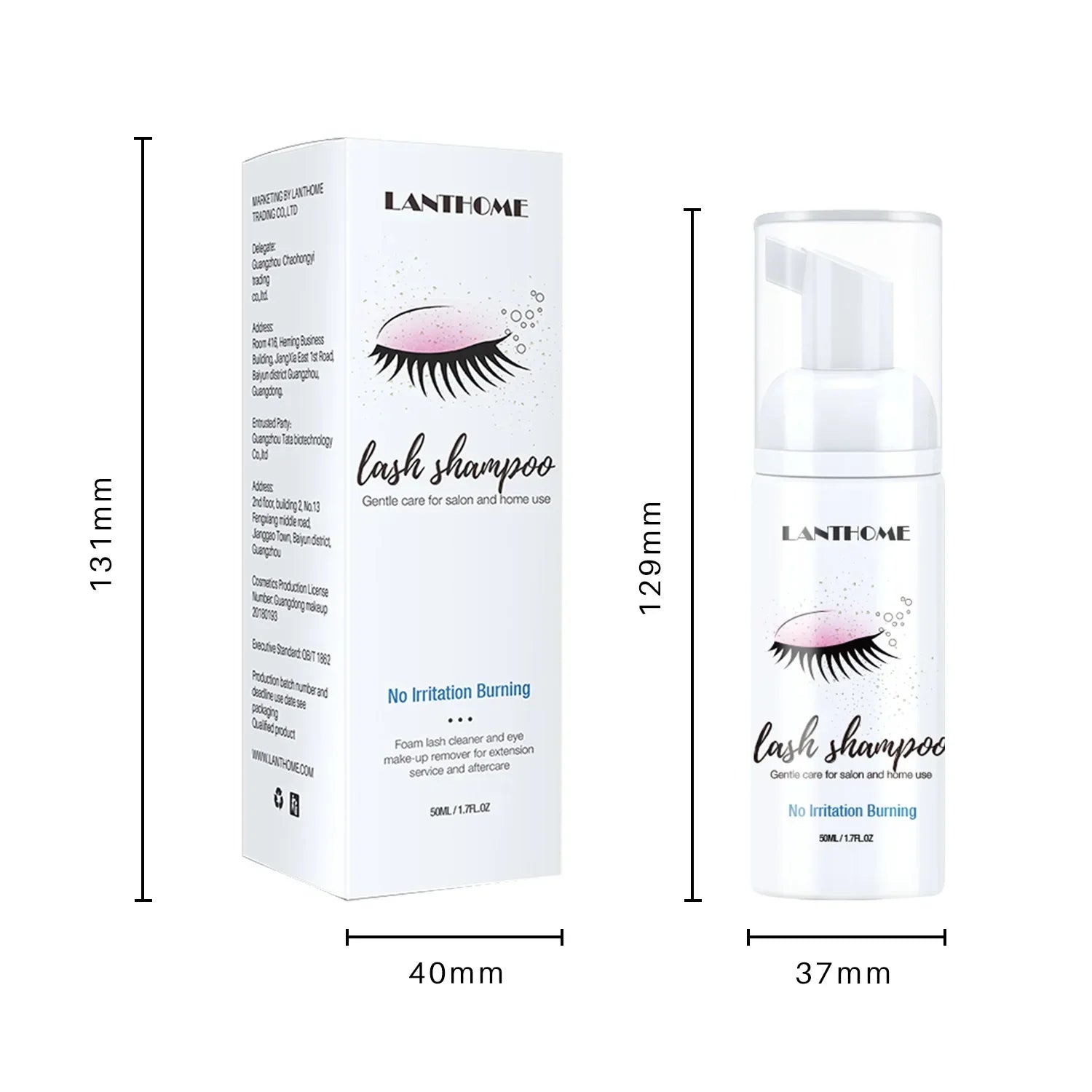 50ml Lanthome Eyelash Extension Shampoo – Deep Clean Foam