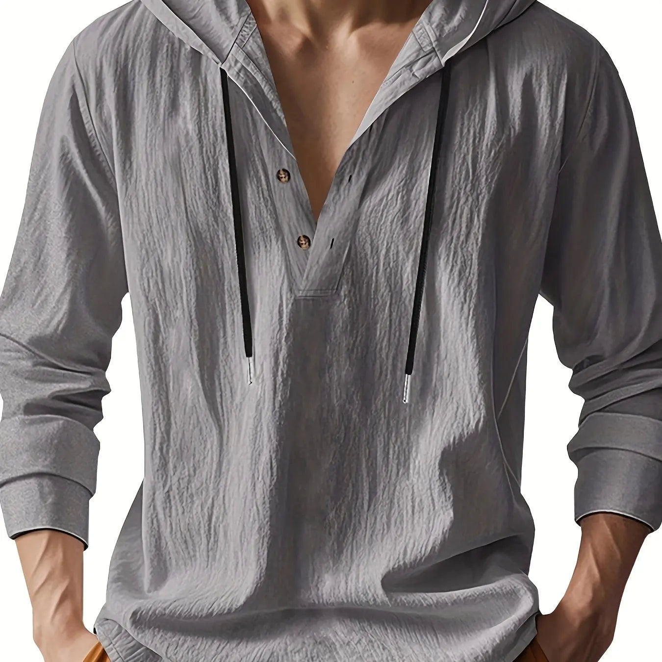 Men's Linen Henley Shirt