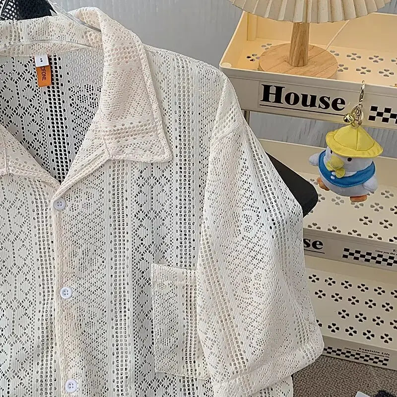 Vintage Hollow-Out Summer Shirt
