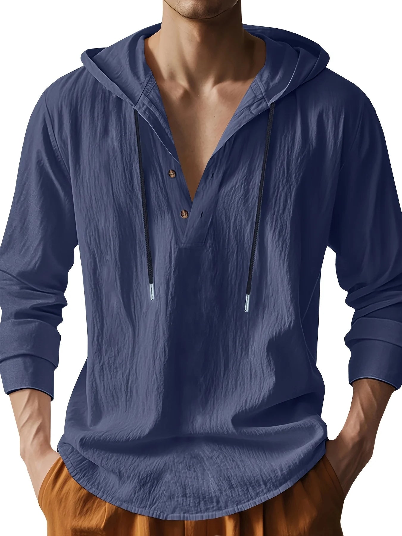 Men's Linen Henley Shirt
