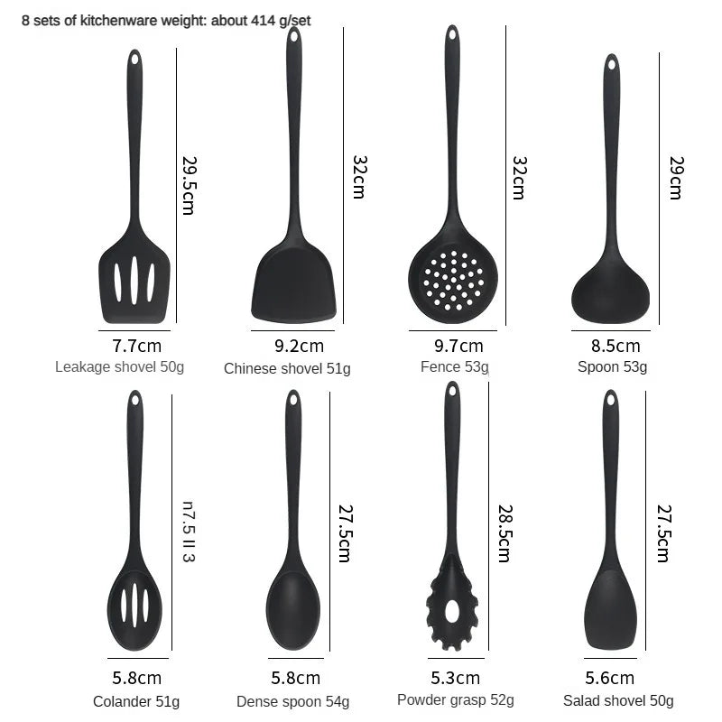 8Pcs Silicone Kitchen Utensil Set