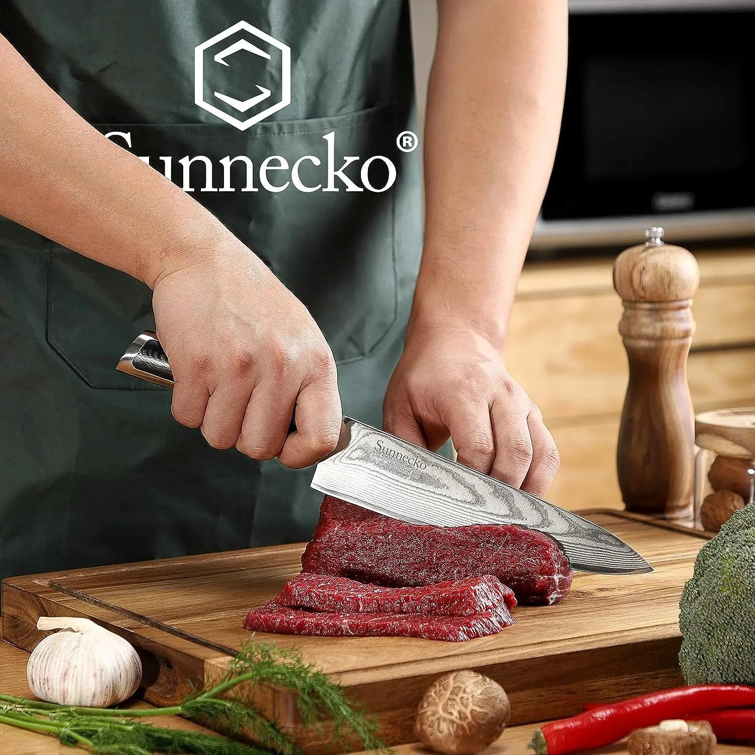 Sunnecko Damascus Knife Set