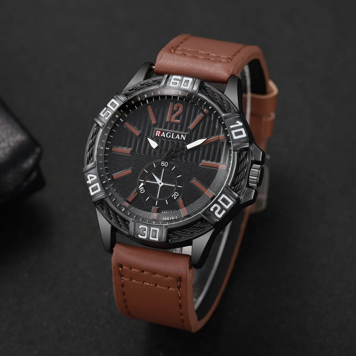Fashion Large Dial Men's Quartz Watch Casual Leather Strap Men Business Wrist Watches Reloj Hombre（Without Box）