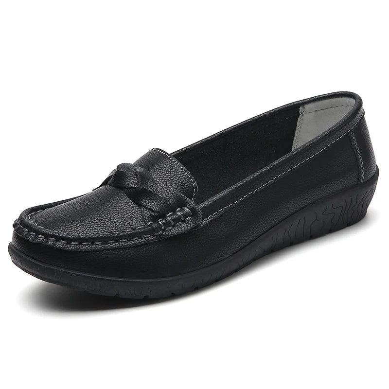 Leather Fashion Comfortable Shoes Women Slip