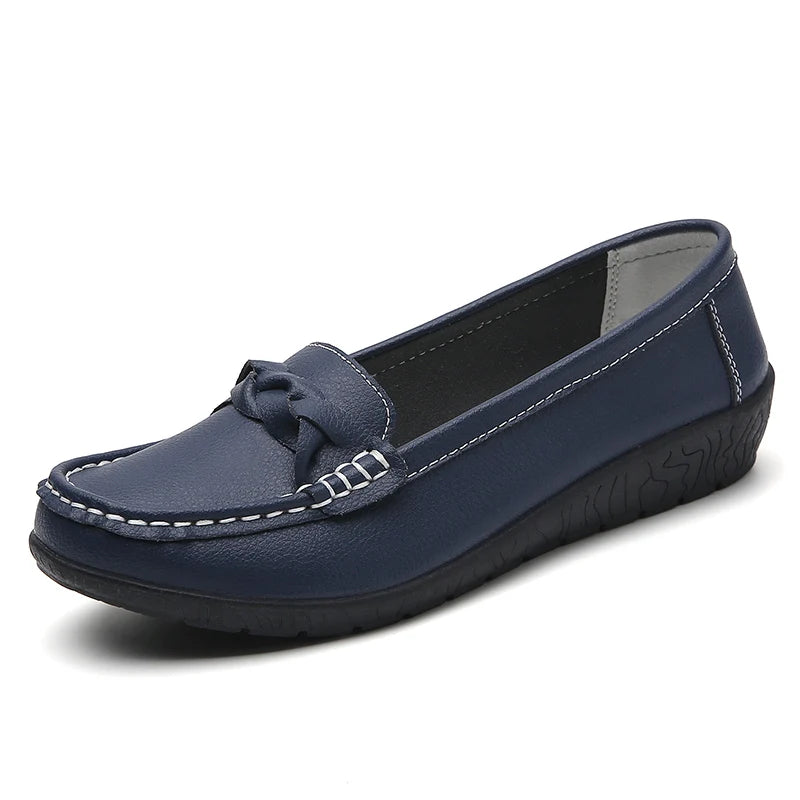 Leather Fashion Comfortable Shoes Women Slip
