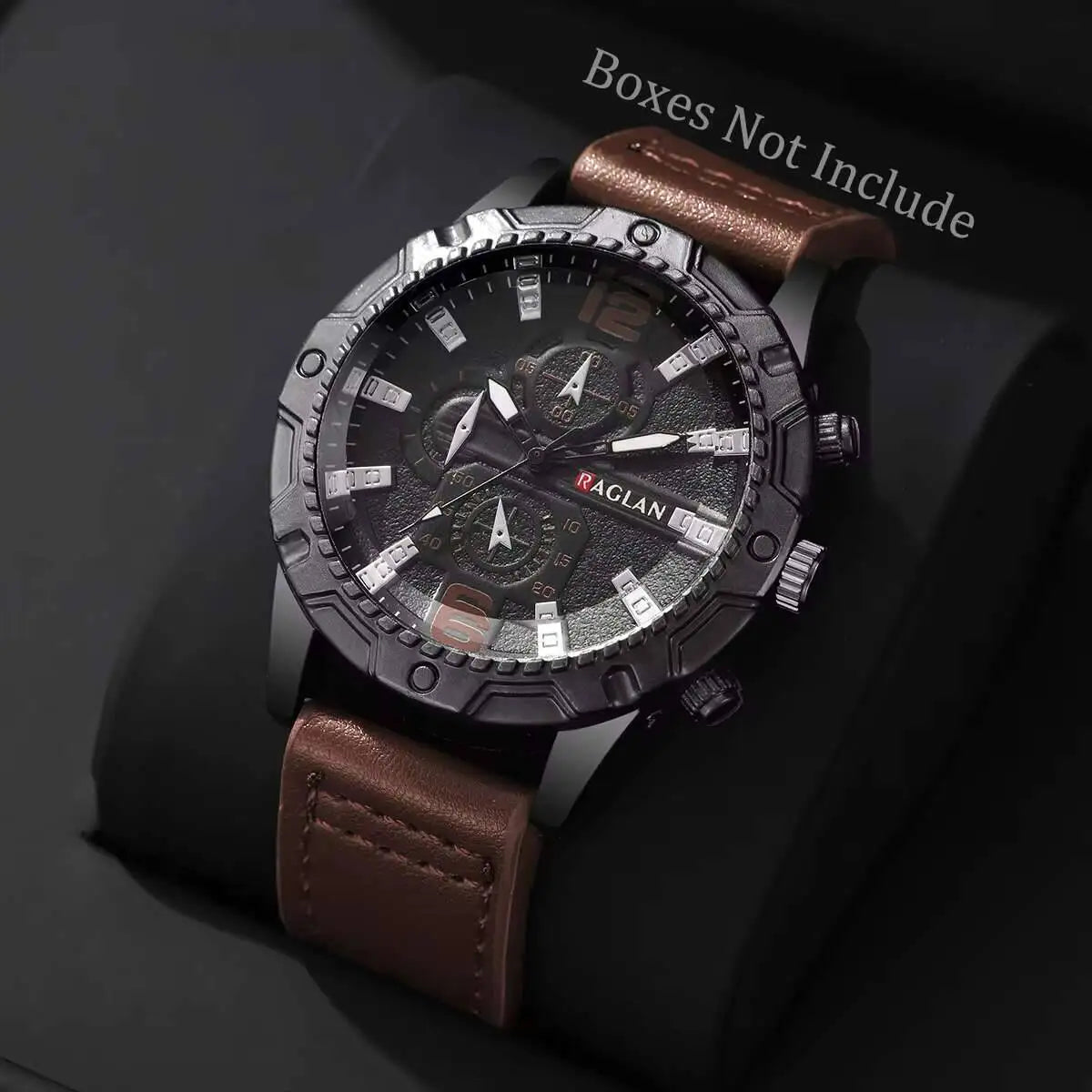 Fashion Leather Strap Men Quartz Watch Casual Large Dial Sports Wristwatch for Mens Clock Reloj Hombre（Without Box）